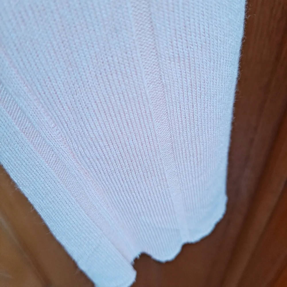 Free People Eyes Wide Open Light Pink Ribbed Long Sleeve Knit Top
